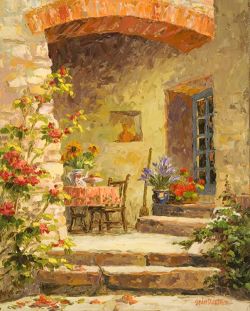 Peinture sur toile de Erin Dertner Patio Trasero reproduction peinte à la main