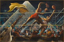 Peinture sur toile de Ernie Barnes Aka Punch From The Heavens reproduction peinte à la main