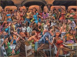 Peinture sur toile de Ernie Barnes The Disco 1978 reproduction peinte à la main