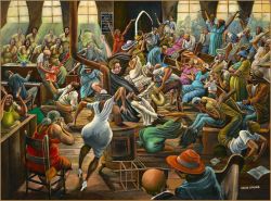 Peinture sur toile de Ernie Barnes The Gospel Truth reproduction peinte à la main
