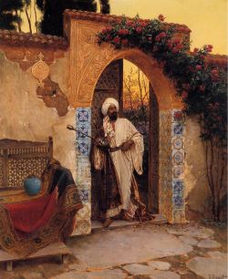 Peinture sur toile de Ernst, A l'entrée reproduction peinte à la main