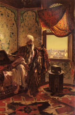 Peinture sur toile de Ernst, Fumer le Hookah reproduction peinte à la main