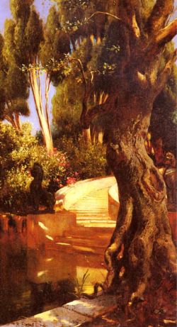 Peinture sur toile de Ernst, L'escalier sous l'arbre reproduction peinte à la main