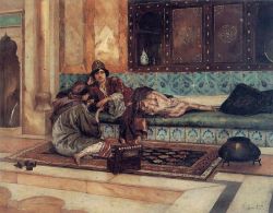 Peinture sur toile de Ernst, La manucure reproduction peinte à la main