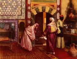 Peinture sur toile de Ernst, Le hammam reproduction peinte à la main