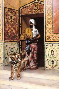 Peinture sur toile de Ernst, Le tigre favori du Pacha reproduction peinte à la main