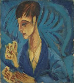 Peinture sur toile de Ernst Ludwig Kirchner Card-playing Boy reproduction peinte à la main