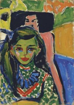 Peinture sur toile de Ernst Ludwig Kirchner Franzi In Front Of Carved Chair 1910 reproduction peinte à la main
