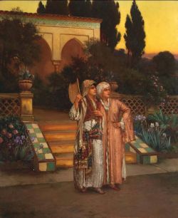 Peinture sur toile de Ernst Rudolf Evening In The Garden reproduction peinte à la main