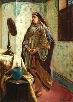 Peinture sur toile de Ernst Rudolf Odalisque In Her Boudoir reproduction peinte à la main