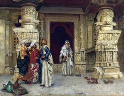 Peinture sur toile de Ernst Rudolf Outside The Mosque reproduction peinte à la main