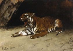 Peinture sur toile de Ernst Rudolf Prowling Tiger reproduction peinte à la main
