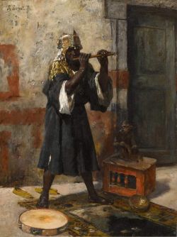 Peinture sur toile de Ernst Rudolf The Flute Player reproduction peinte à la main