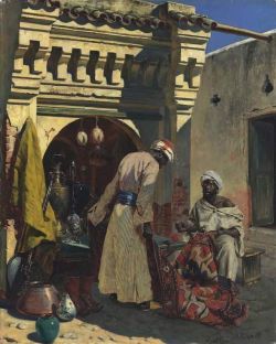 Peinture sur toile de Ernst Rudolf The Rug Merchant 1888 reproduction peinte à la main