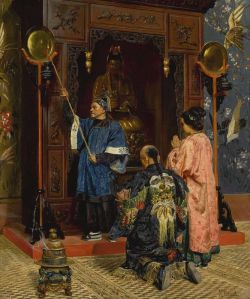 Peinture sur toile de Ernst Rudolf Worshippers At Buddhist Shrine reproduction peinte à la main