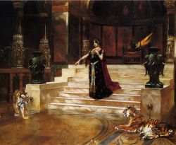 Peinture sur toile de Ernst, Salomé et les tigres reproduction peinte à la main