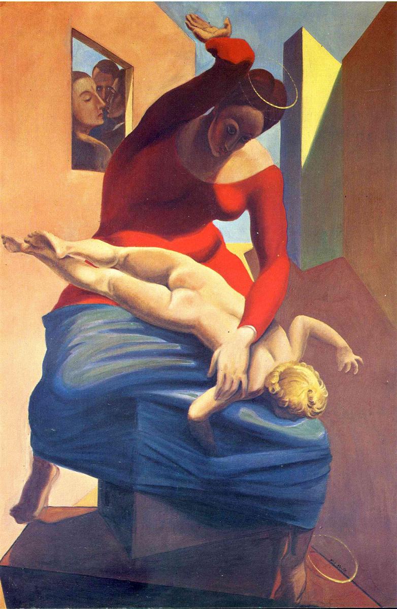 Ernst The Virgin Spanking The Christ Child Before Three Witnesses