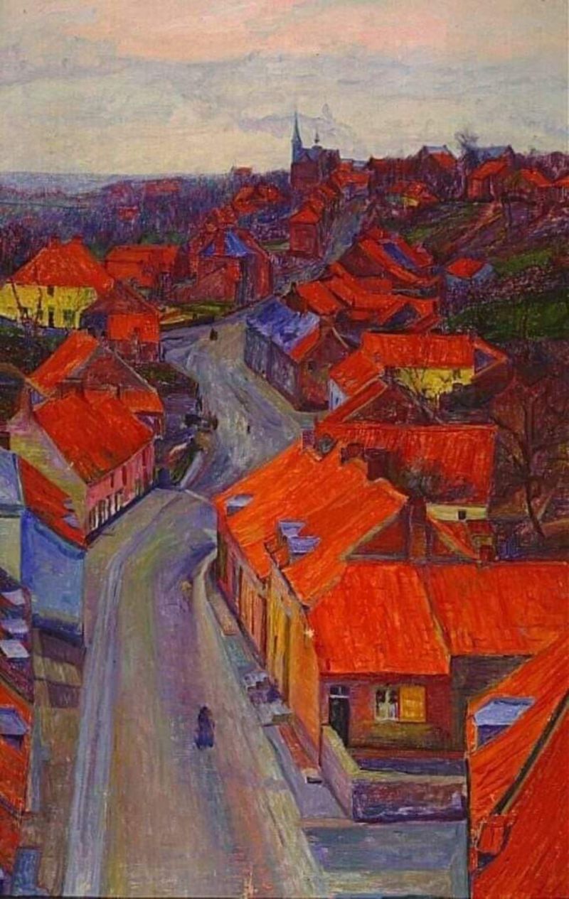 Eugene Boch Pueblo En El Borinage 1888