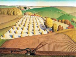Fall Plowing 1931 Grant Wood reproduction peinte à la main