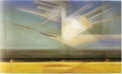Feininger, Vogelwolke 1924 reproduction peinte à la main