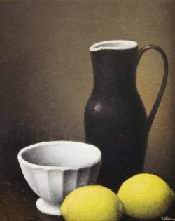 Felix Elie Tobeen Bol Et Citrons C. 1930 reproduction peinte à la main