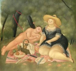 Fernando Botero Breakfast On The Grass 1969 reproduction peinte à la main