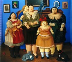 Peinture sur toile de Fernando Botero Le Sorelle - 1969 reproduction peinte à la main