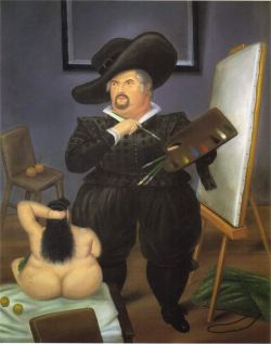Peinture sur toile de Fernando Botero Self Portrait As Velasquez 1986 reproduction peinte à la main