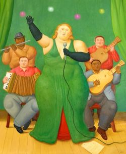 Peinture sur toile de Fernando Botero The Singer reproduction peinte à la main