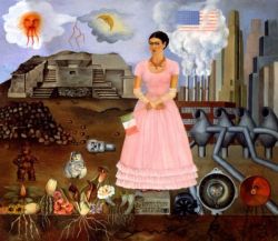 Kahlo, Autoportrait à la limite (Self portrait on the borderline) reproduction peinte à la main