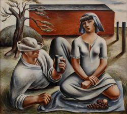 Fletcher Martin Bucolic Breakfast 1938 reproduction peinte à la main