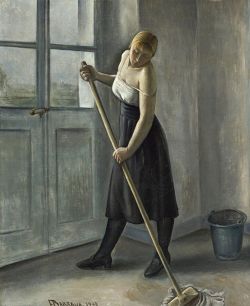 François Barraud, Fille au travail, 1933 reproduction peinte à la main