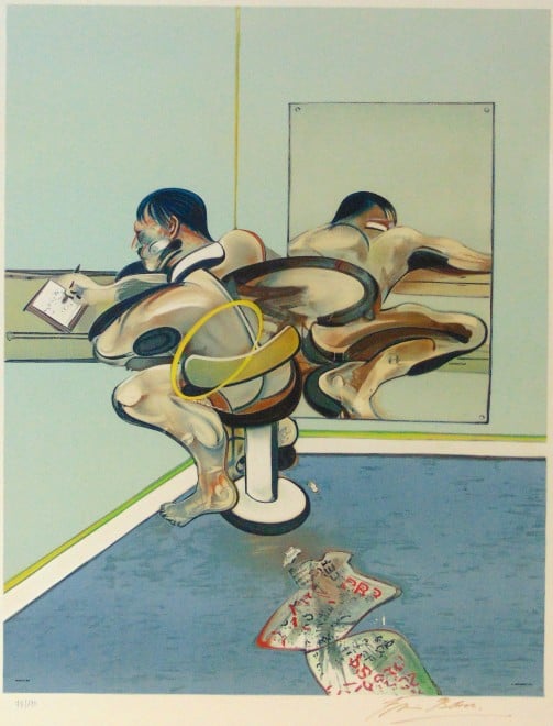 Francis Bacon Figure Writing Reflected In A Mirror 1977