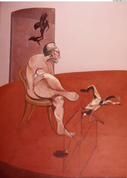 Peinture sur toile de Francis Bacon triptyque, Two figures on a bed with attendants 1968 - Part 1 reproduction peinte à la main