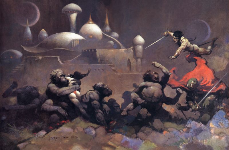 Frank Frazetta John Carter And The Savage Apes Of Mars