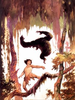 Frank Frazetta Jungle Tales Of Tarzan reproduction peinte à la main