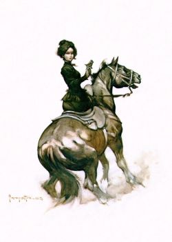 Frank Frazetta Madame Derringer reproduction peinte à la main