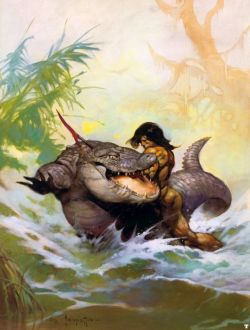Frank Frazetta Monster Out Of Time reproduction peinte à la main