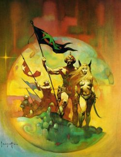 Frank Frazetta New World reproduction peinte à la main