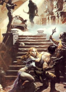 Frank Frazetta Pharaoh Tomb reproduction peinte à la main