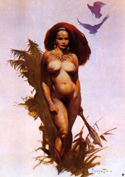 Frank Frazetta Primitive Beauty reproduction peinte à la main