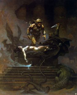 Frank Frazetta Sacrifice reproduction peinte à la main