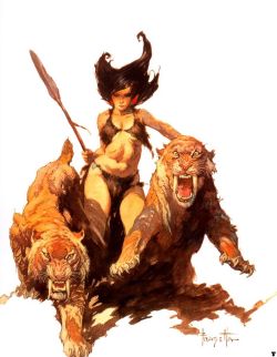 Frank Frazetta Savage Pelucidar reproduction peinte à la main