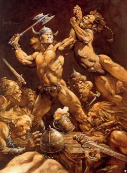 Frank Frazetta The Disagreement reproduction peinte à la main
