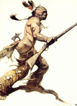 Frank Frazetta The Indian Brave reproduction peinte à la main