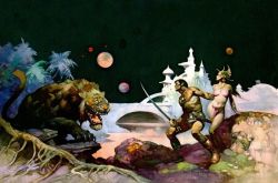 Frank Frazetta Thuvia Maid Of Mars reproduction peinte à la main