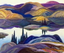 Franklin Carmichael Mirror Lake - 1929 reproduction peinte à la main