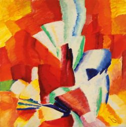 Peinture sur toile de Frantisek Kupka Etude Sur Fond Rouge 1919 reproduction peinte à la main
