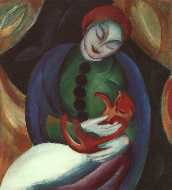 Franz Marc Girl With Cat Ii Madchen Mit Katze Ii 1912