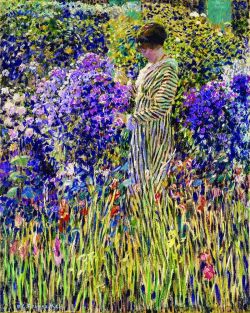 Frederick Carl Frieseke Lady In A Garden reproduction peinte à la main